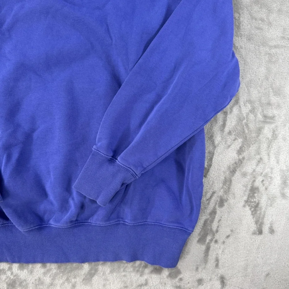 Nike Hoodie Mens Medium Blue Pullover Fleece Sweatshirt Center Swoosh Logo Solid